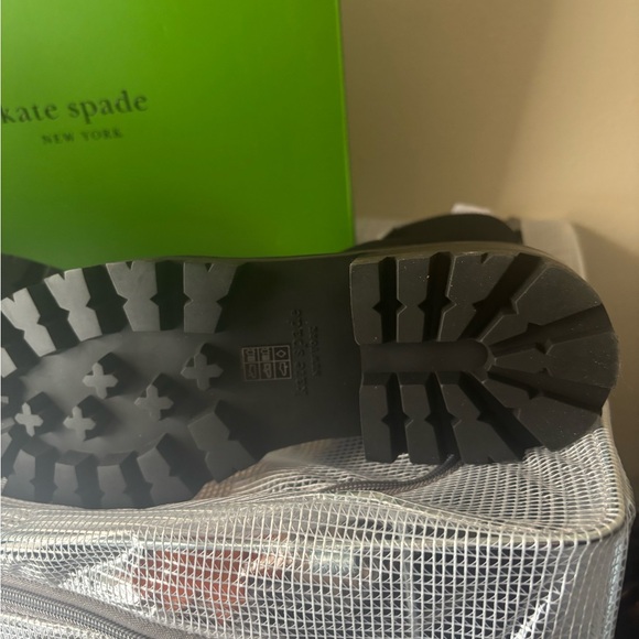 NWT Kate Spade Ribbed Black Lace-Up Boots. - Picture 3 of 6